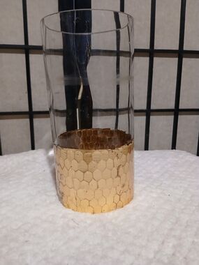 Elegant Gold-Trim Glass Vase - Home Accents
